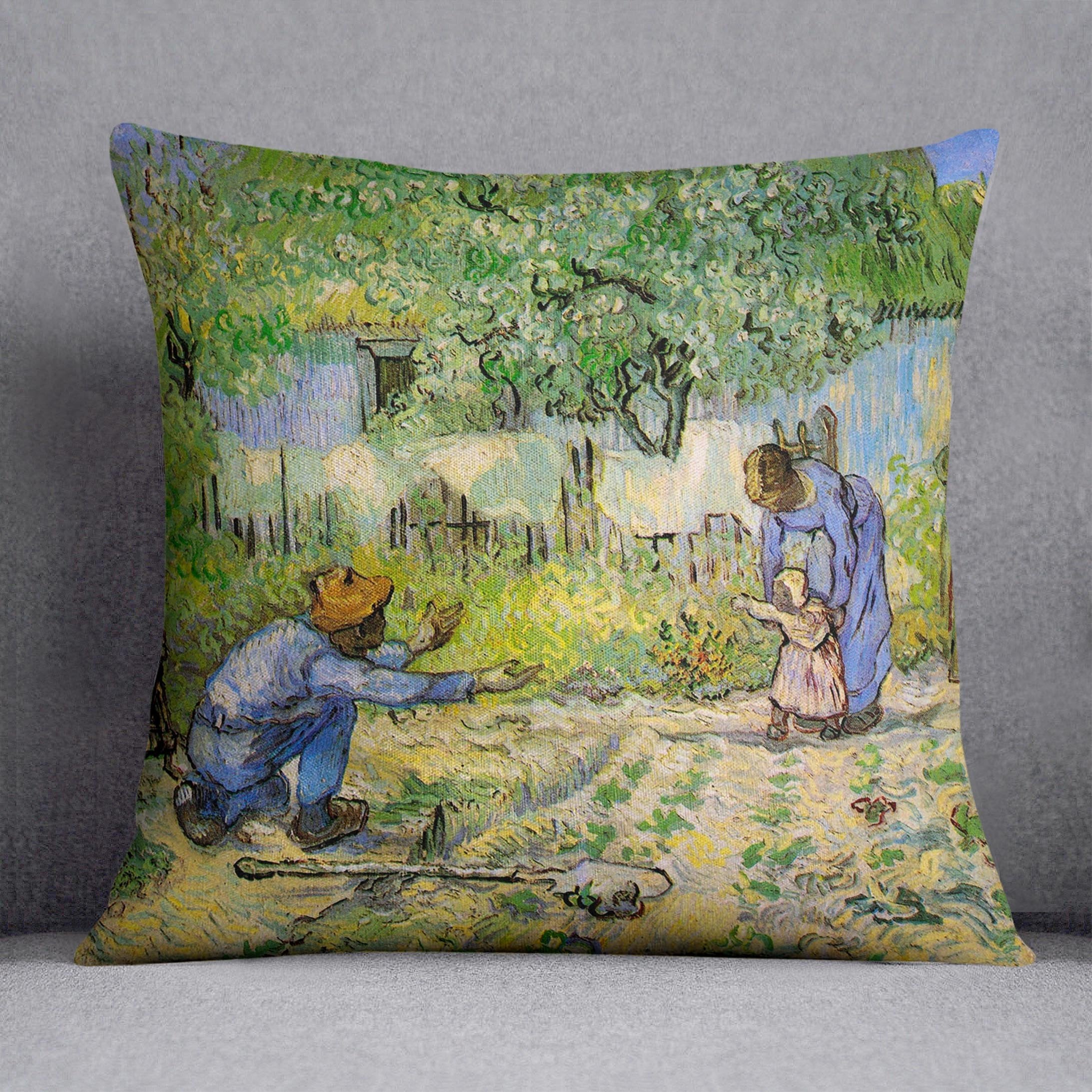 First Steps by Van Gogh Throw Pillow