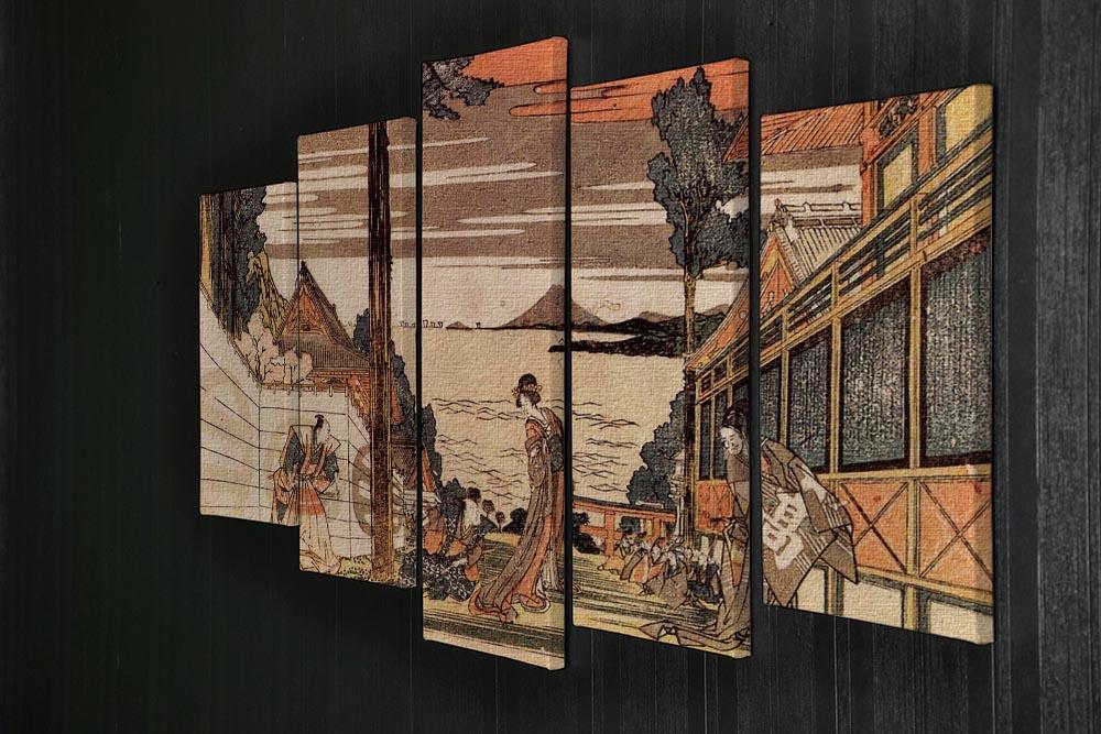 First act by Hokusai 5 Split Panel Canvas - Canvas Art Rocks - 2