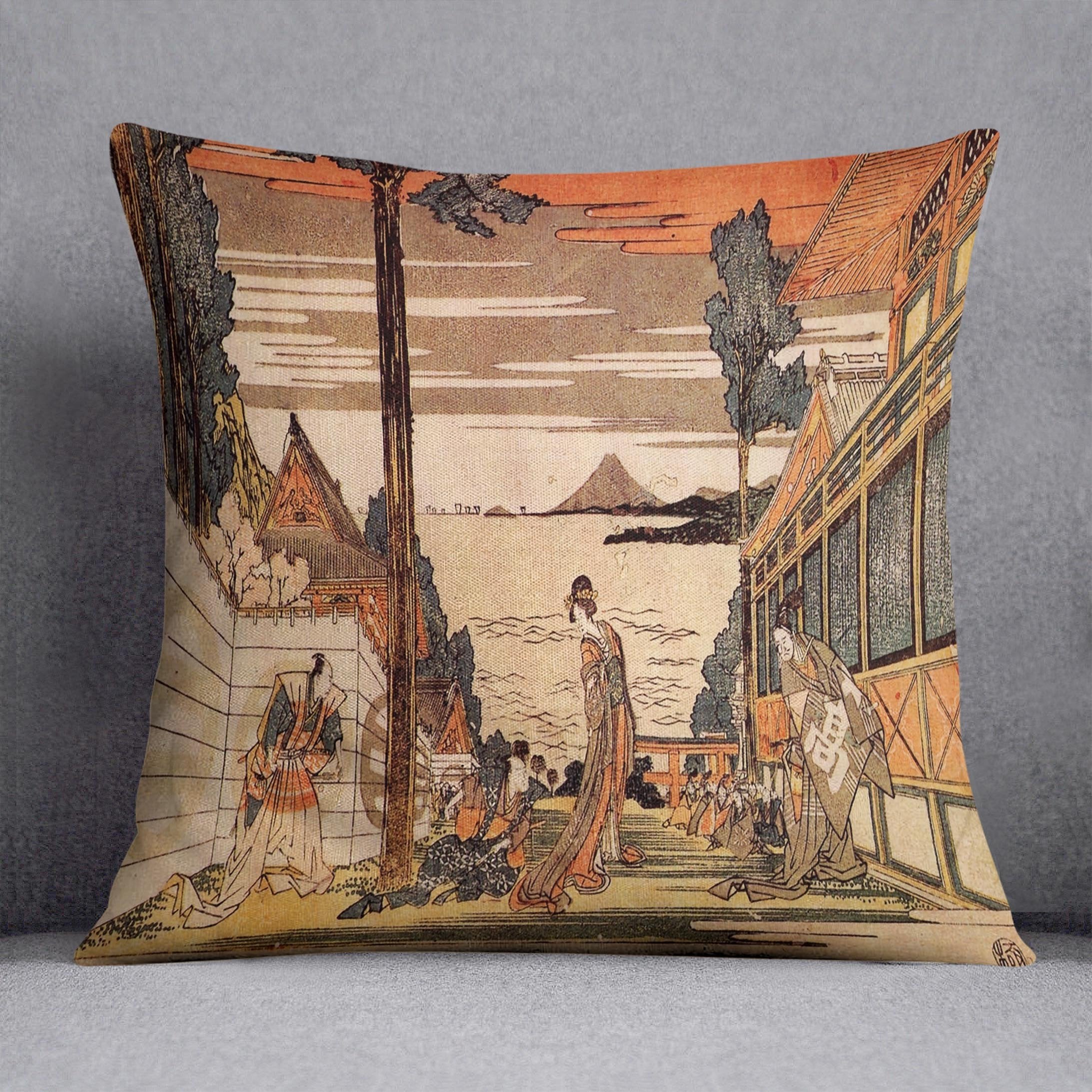 First act by Hokusai Throw Pillow