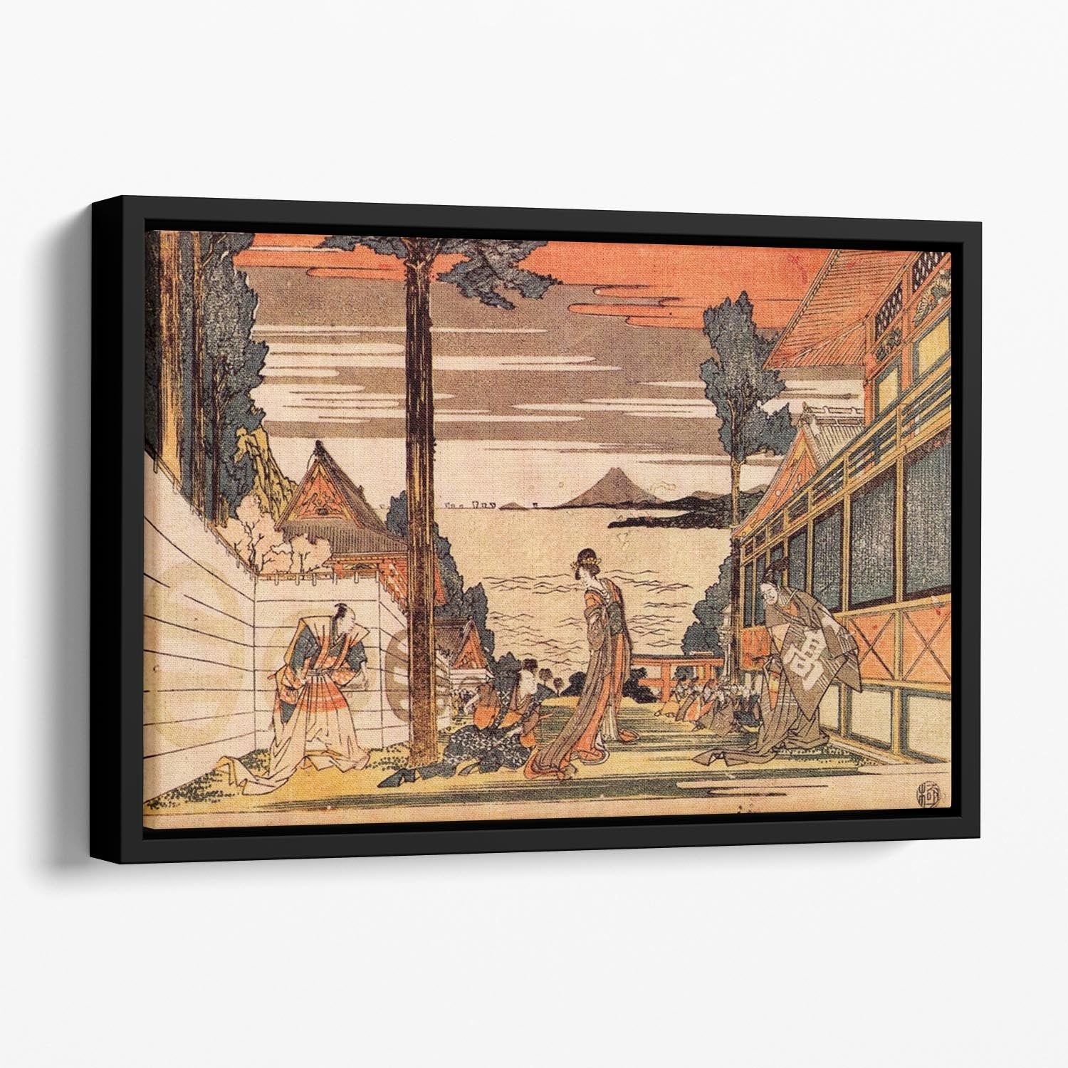 First act by Hokusai Floating Framed Canvas