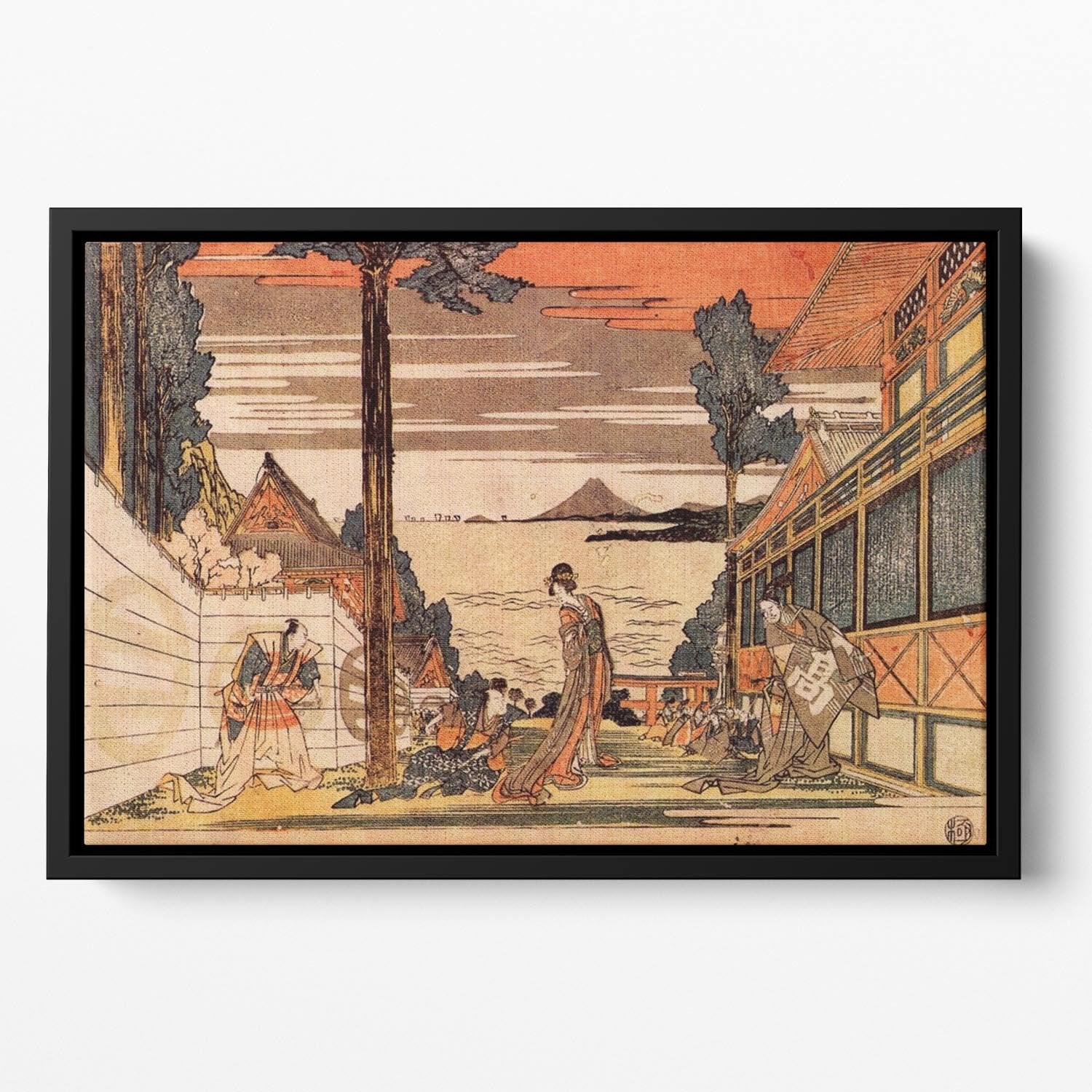First act by Hokusai Floating Framed Canvas