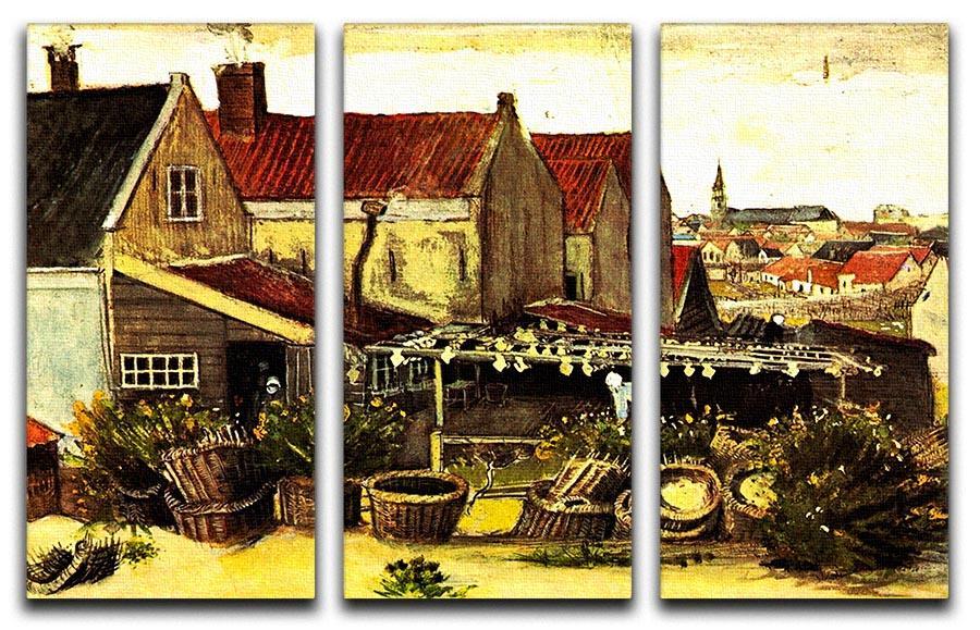Fish-Drying Barn by Van Gogh 3 Split Panel Canvas Print - Canvas Art Rocks - 4