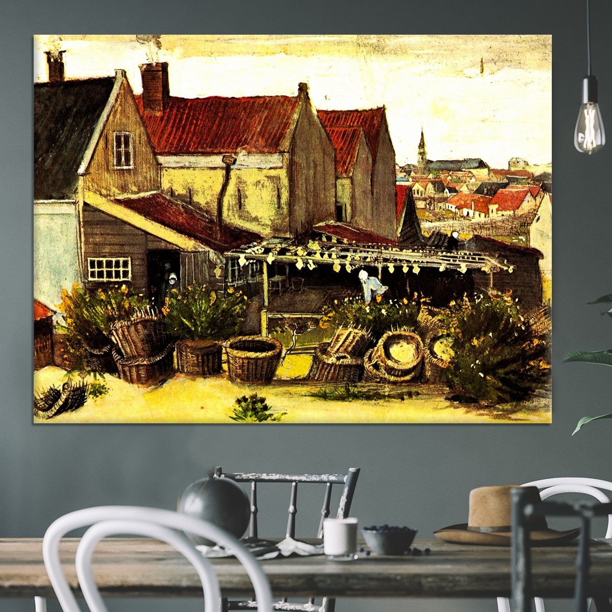 Fish-Drying Barn by Van Gogh Canvas Print or Poster