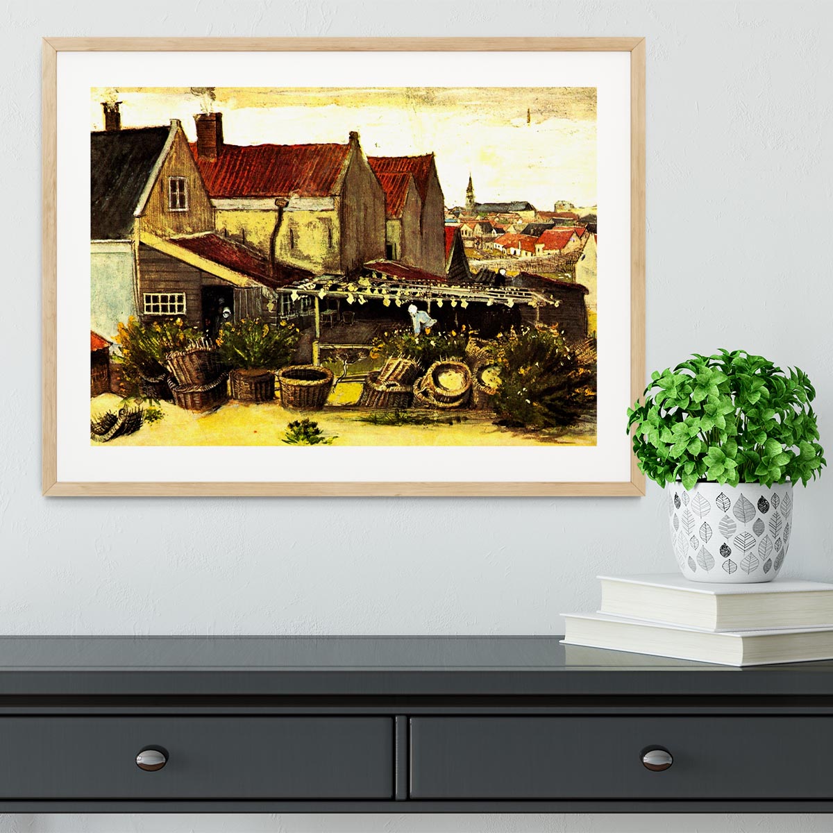 Fish-Drying Barn by Van Gogh Framed Print - Canvas Art Rocks - 3