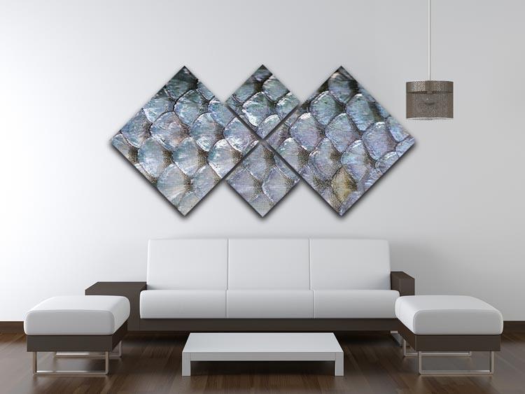 Fish scales 4 Square Multi Panel Canvas  - Canvas Art Rocks - 3