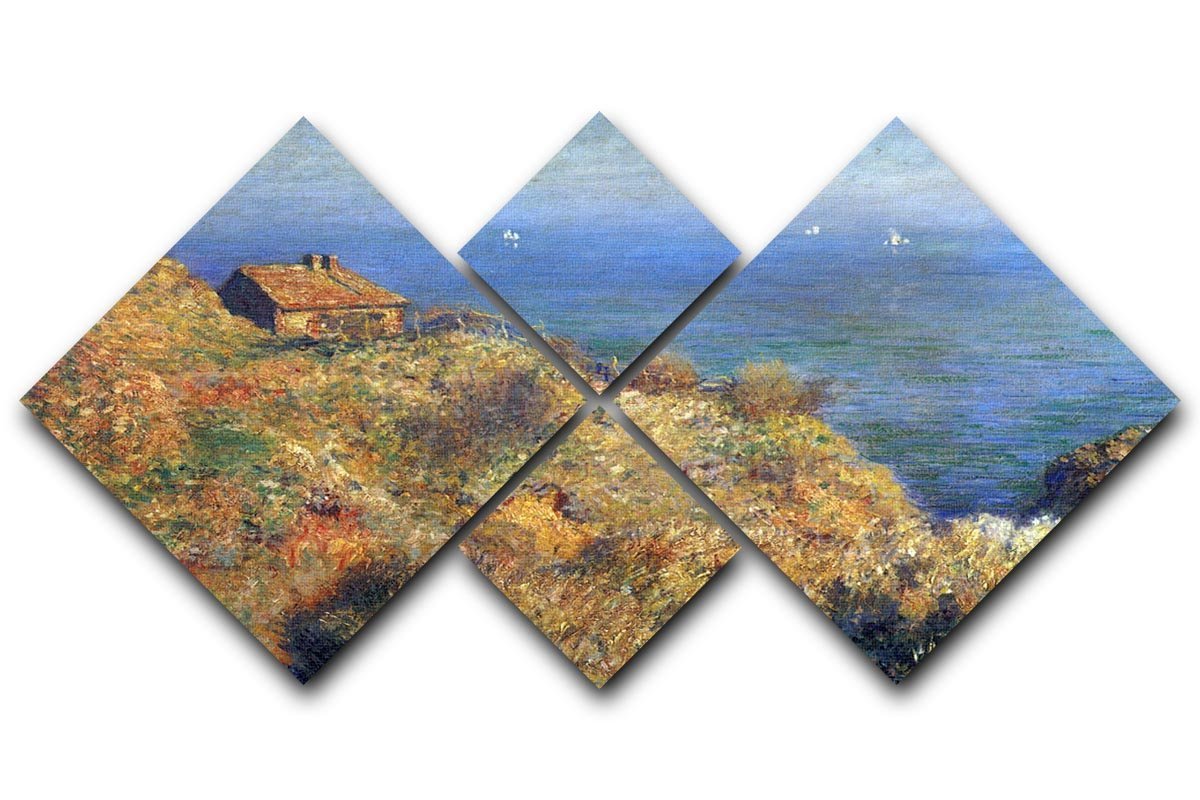 Fishermans lodge at Varengeville by Monet 4 Square Multi Panel Canvas  - Canvas Art Rocks - 1
