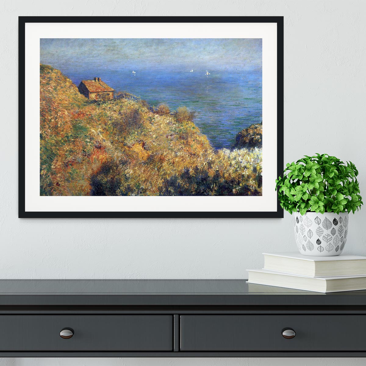 Fishermans lodge at Varengeville by Monet Framed Print - Canvas Art Rocks - 1