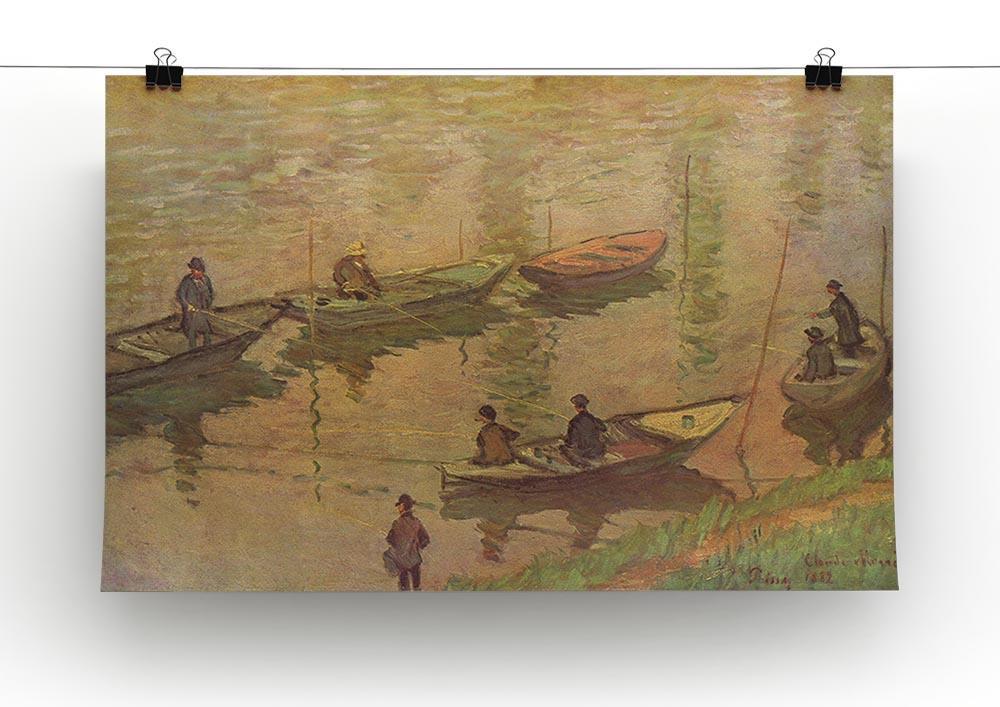 Fishermen on the Seine at Poissy by Claude_Monet Canvas Print & Poster - Canvas Art Rocks - 2