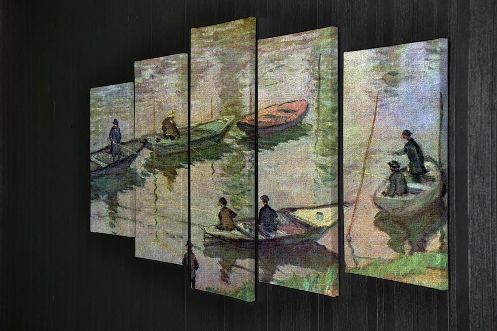 Fishermen on the Seine at Poissy by Monet 5 Split Panel Canvas - Canvas Art Rocks - 2