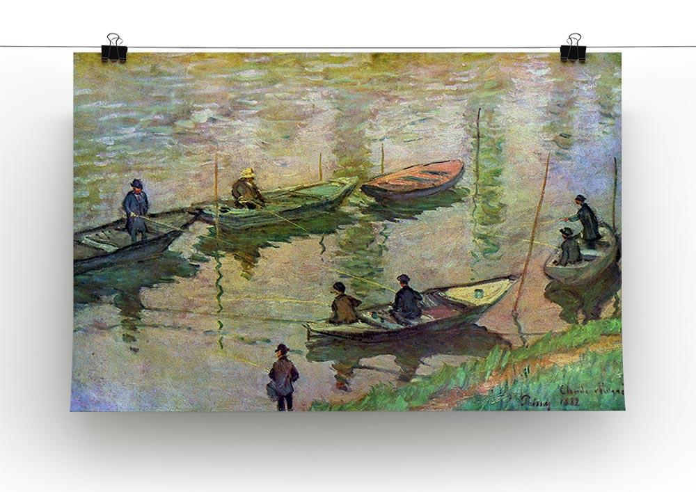 Fishermen on the Seine at Poissy by Monet Canvas Print & Poster - Canvas Art Rocks - 2
