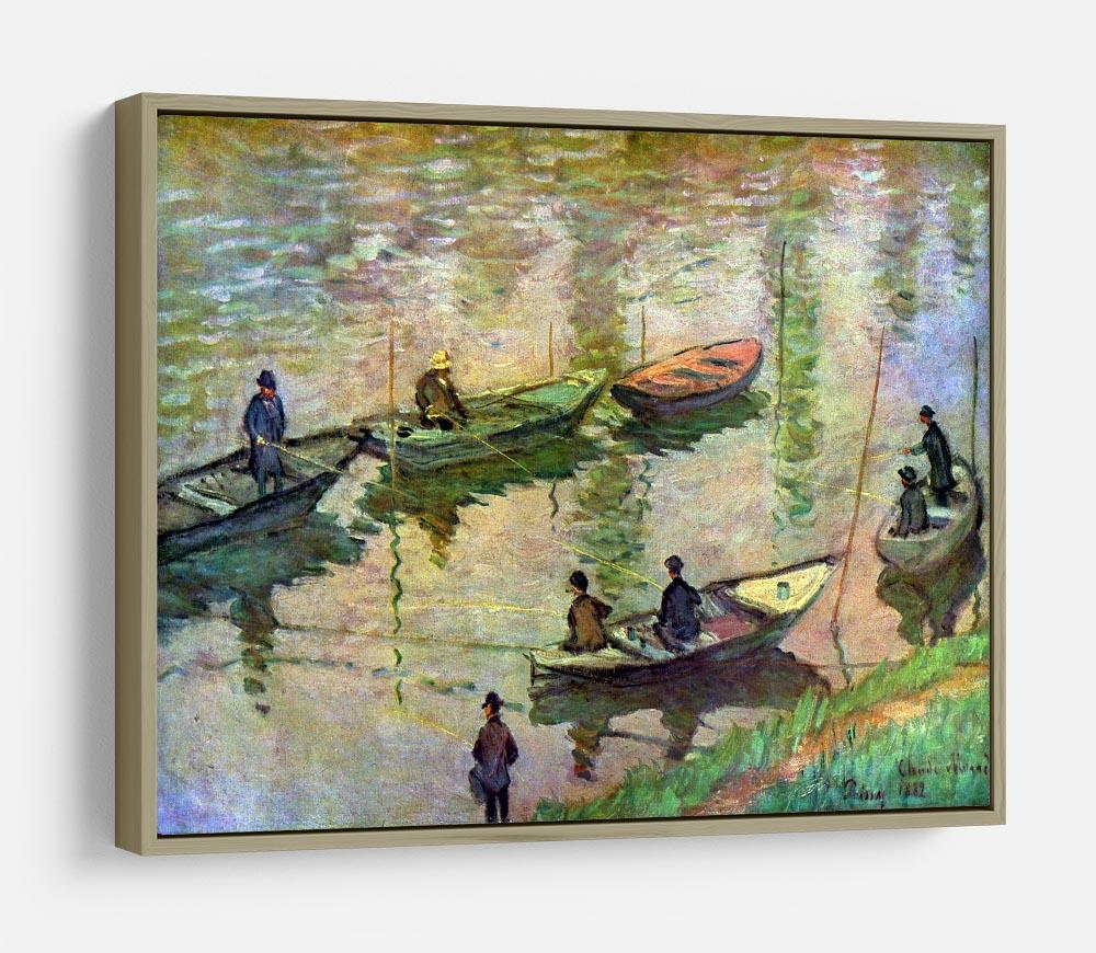 Fishermen on the Seine at Poissy by Monet HD Metal Print
