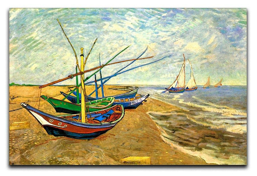 Fishing Boats on the Beach at Saintes-Maries by Van Gogh Canvas Print & Poster  - Canvas Art Rocks - 1