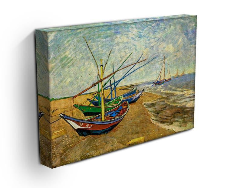 Fishing Boats on the Beach at Saintes-Maries by Van Gogh Canvas Print & Poster - Canvas Art Rocks - 3