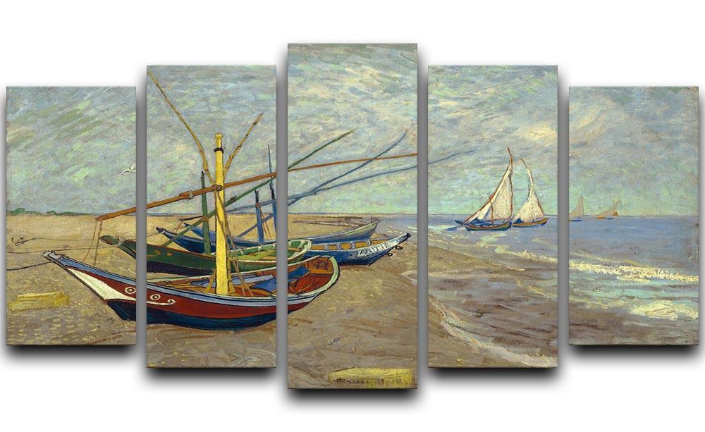 Fishing boats at Sainte Marie 5 Split Panel Canvas  - Canvas Art Rocks - 1