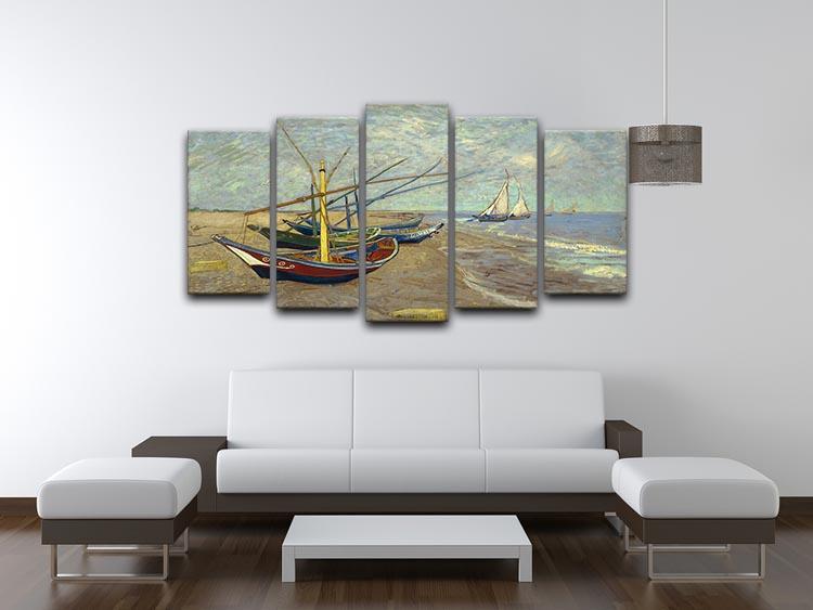 Fishing boats at Sainte Marie 5 Split Panel Canvas - Canvas Art Rocks - 3