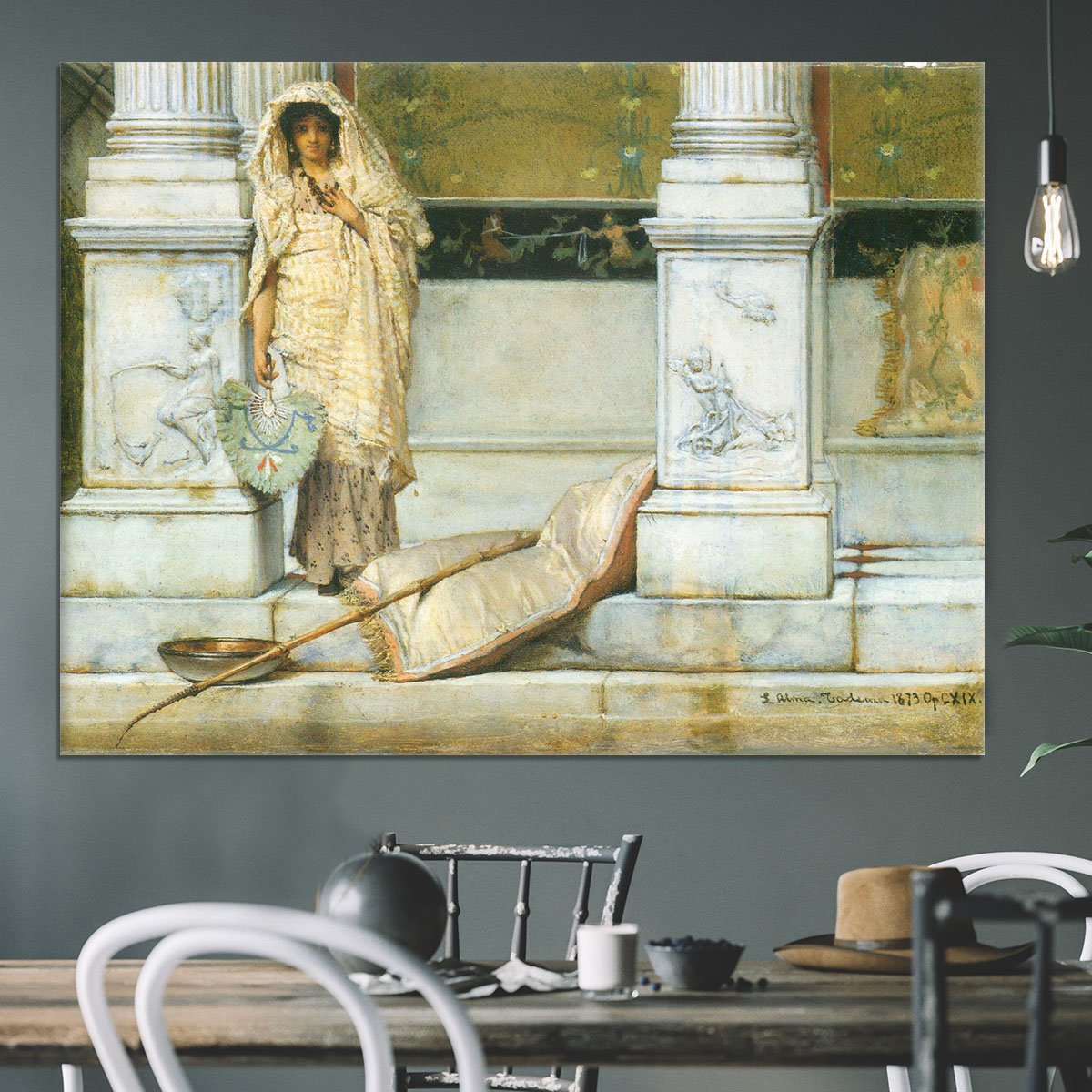 Fishing by Alma Tadema Canvas Print or Poster