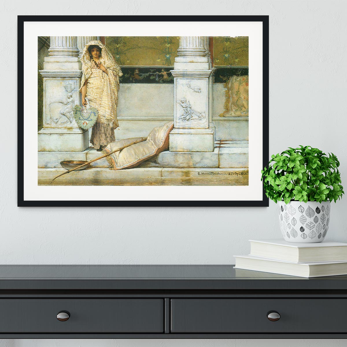 Fishing by Alma Tadema Framed Print - Canvas Art Rocks - 1