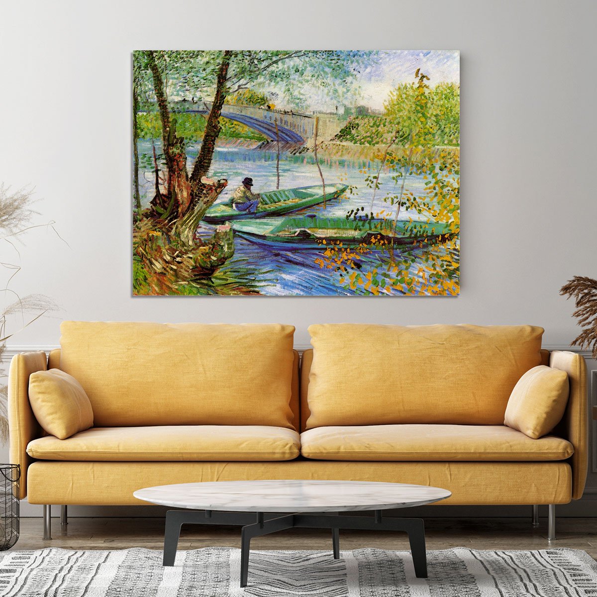 Fishing in Spring by Van Gogh Canvas Print or Poster