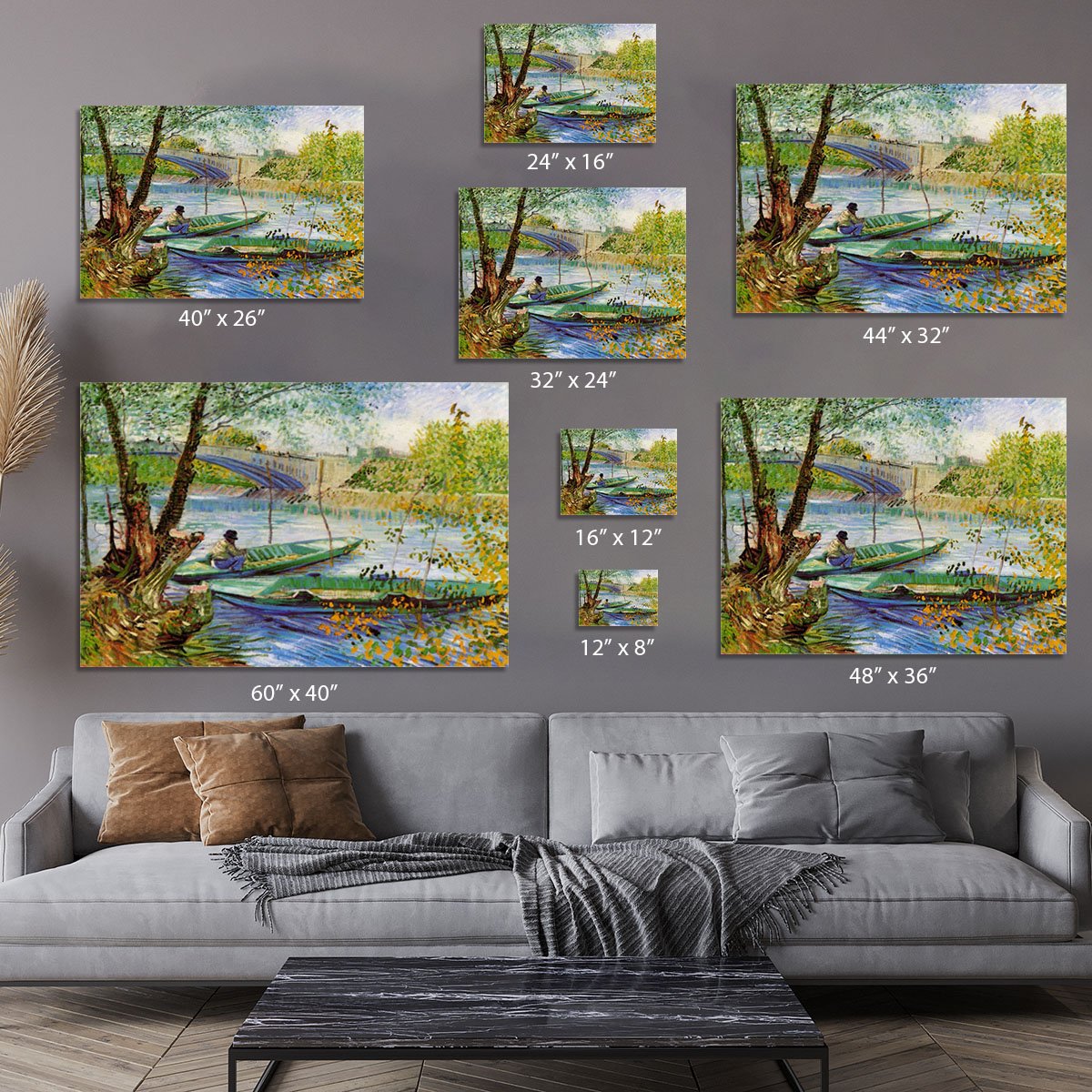 Fishing in Spring by Van Gogh Canvas Print or Poster
