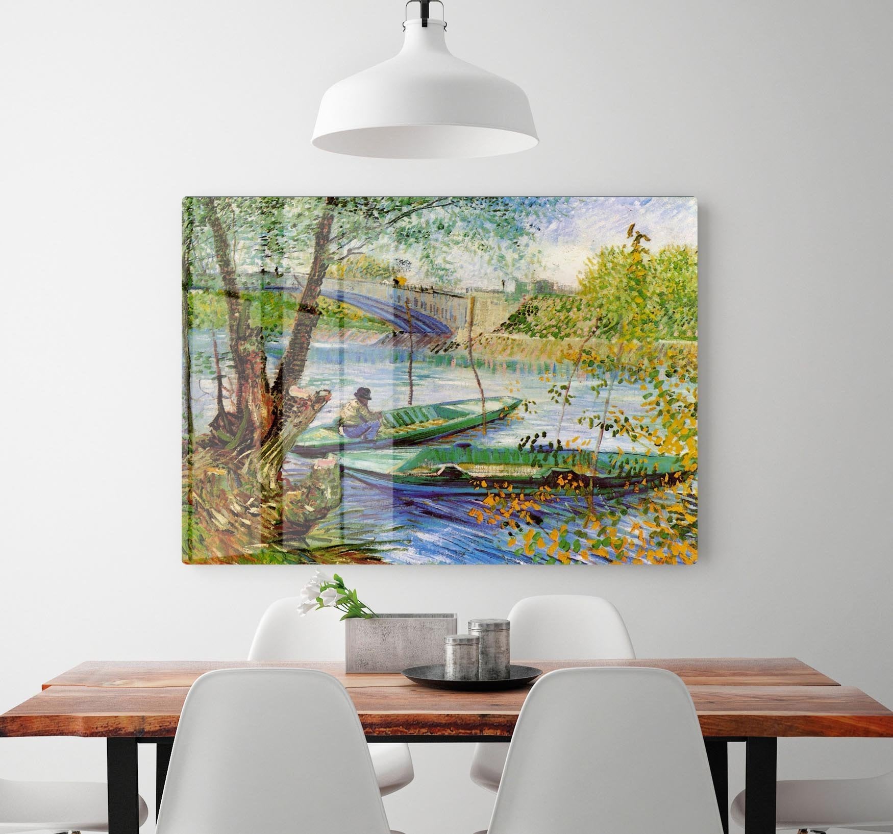 Fishing in Spring by Van Gogh HD Metal Print