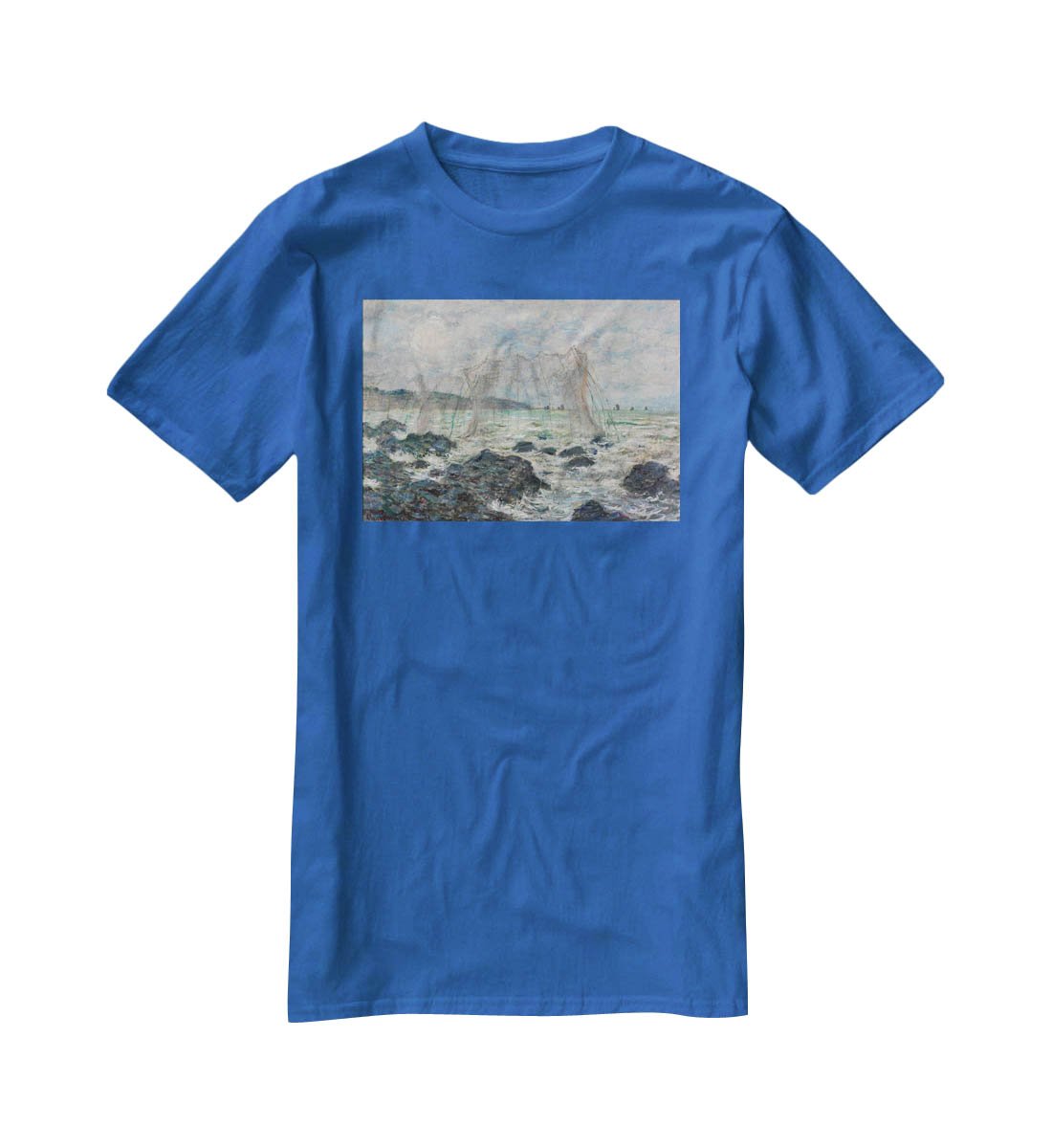 Fishing nets at Pourville by Monet T-Shirt - Canvas Art Rocks - 2