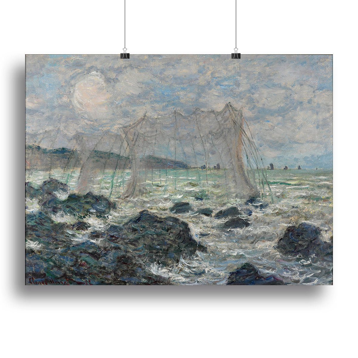 Fishing nets at Pourville by Monet Canvas Print or Poster