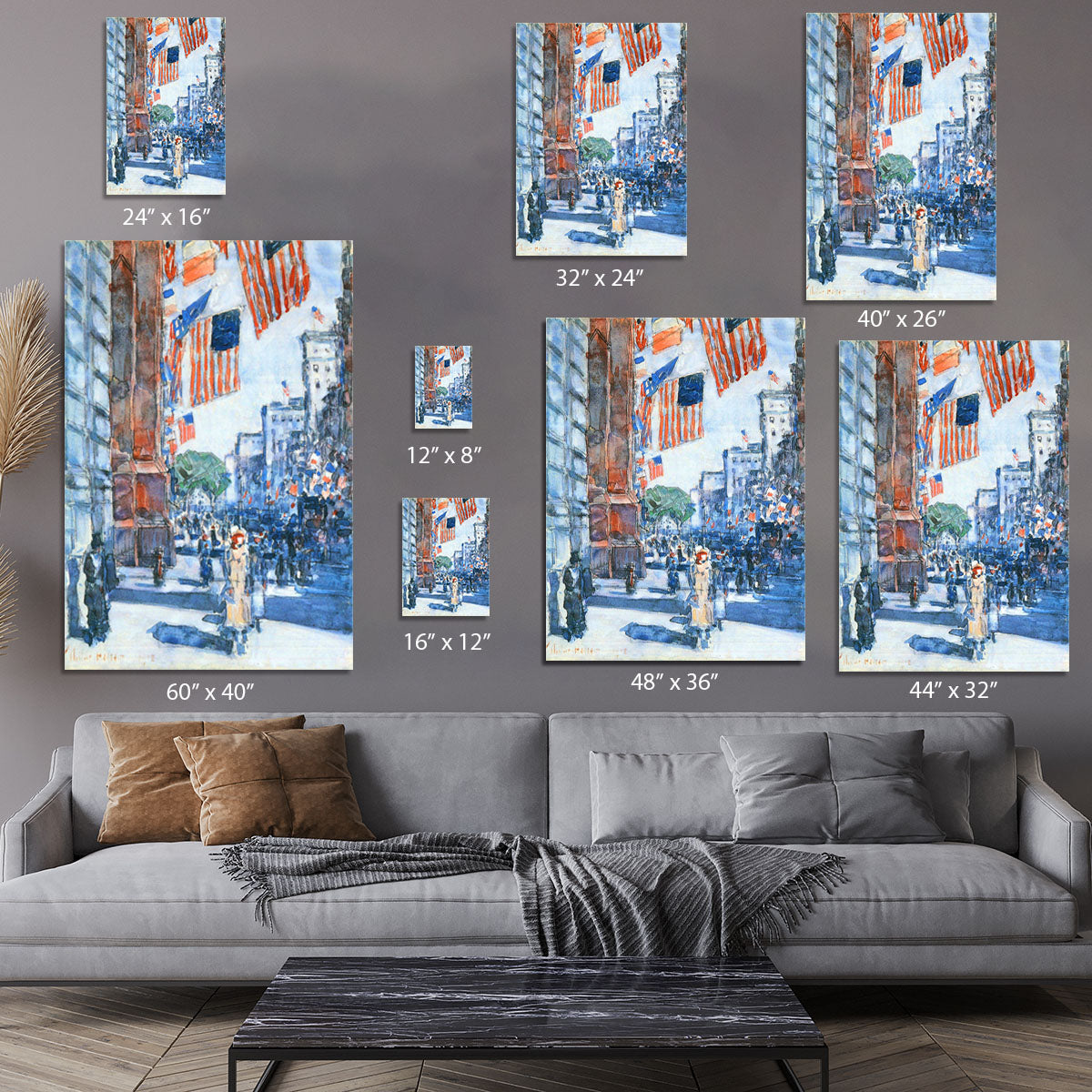 Flags Fifth Avenue by Hassam Canvas Print or Poster - Canvas Art Rocks - 7