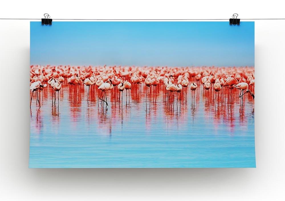 Flamingo birds in the lake Nakuru Canvas Print or Poster - Canvas Art Rocks - 2