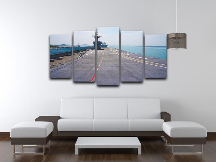 Flight deck of an aircraft carrier 5 Split Panel Canvas  - Canvas Art Rocks - 3