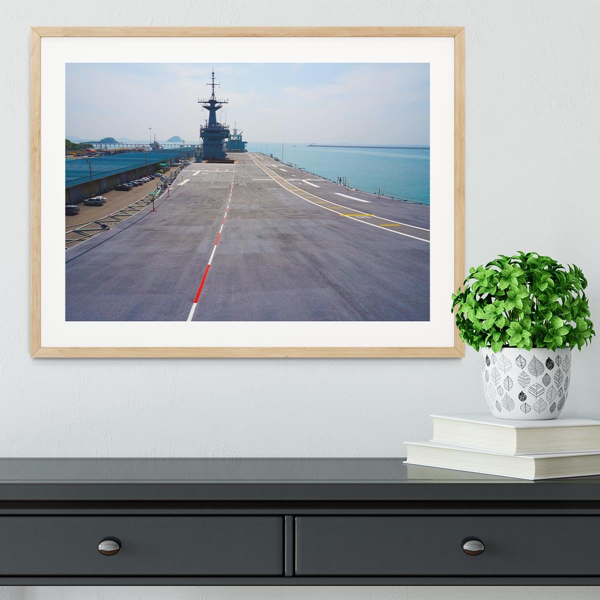 Flight deck of an aircraft carrier Framed Print - Canvas Art Rocks - 3