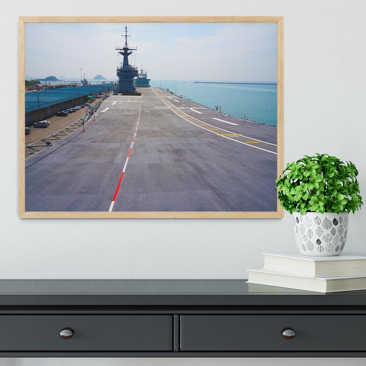 Flight deck of an aircraft carrier Framed Print - Canvas Art Rocks - 4