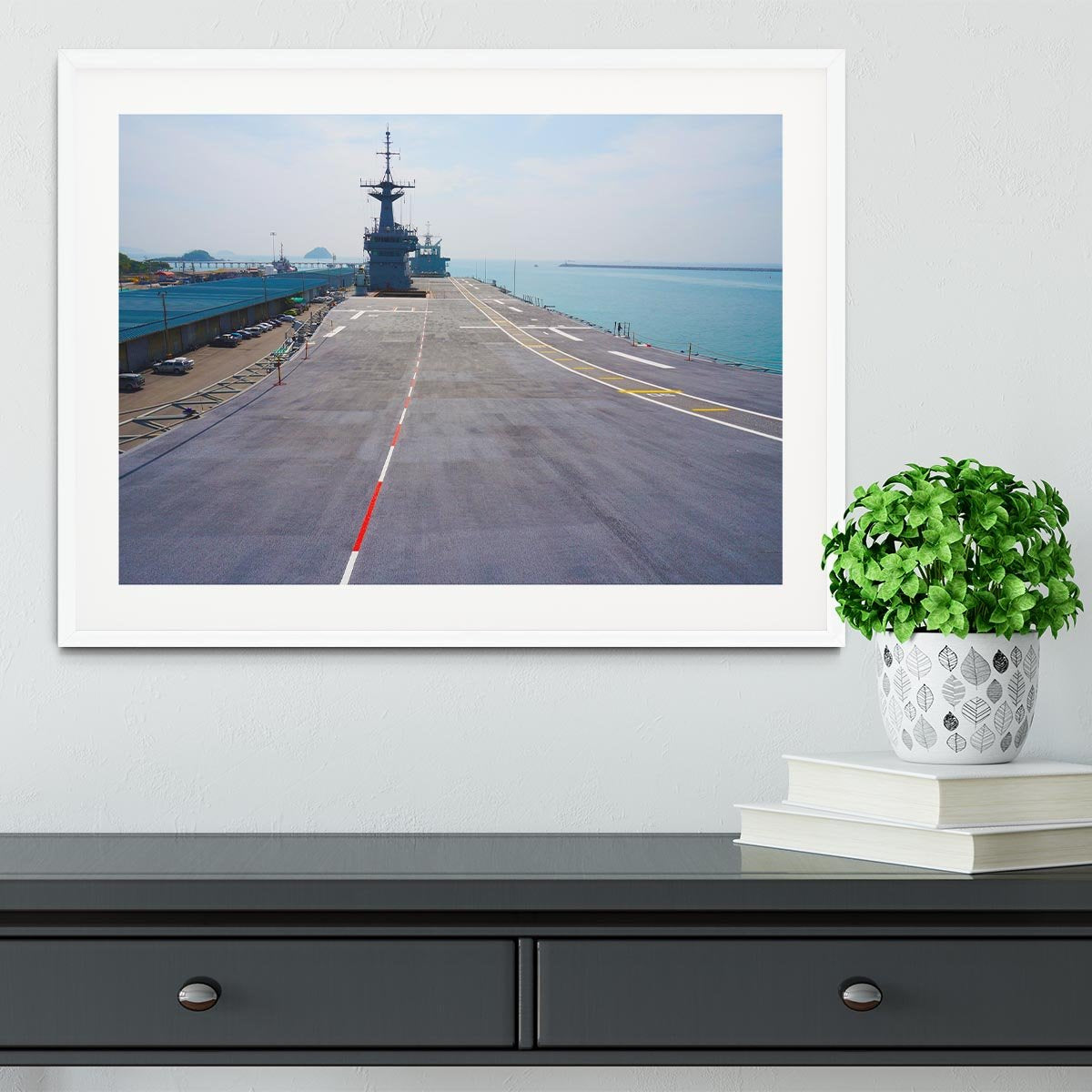 Flight deck of an aircraft carrier Framed Print - Canvas Art Rocks - 5
