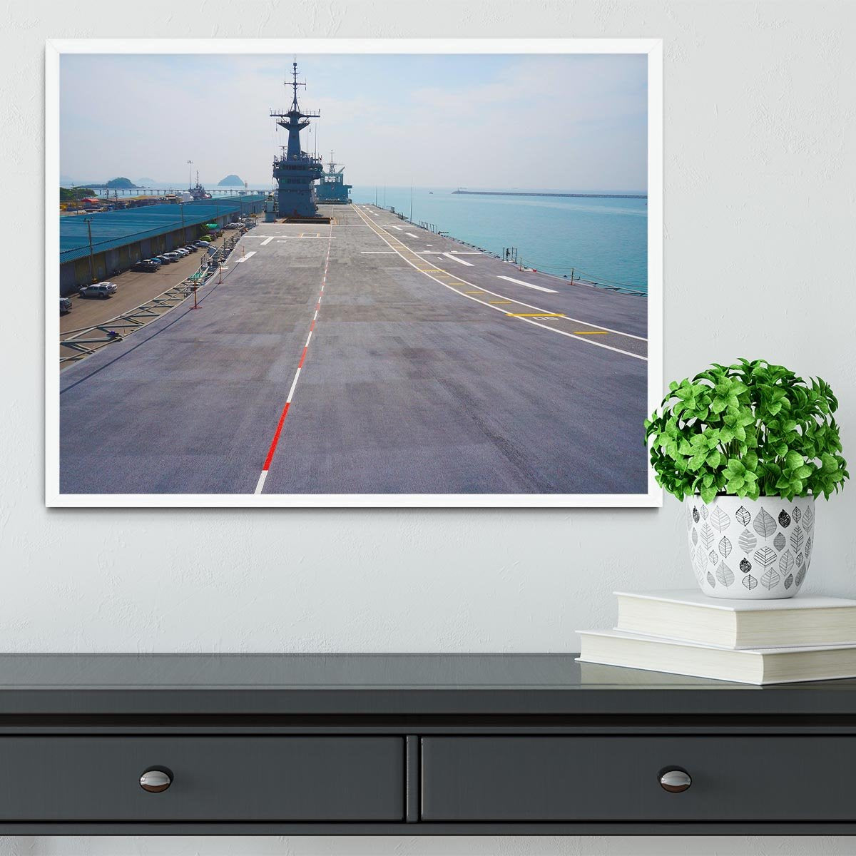 Flight deck of an aircraft carrier Framed Print - Canvas Art Rocks -6
