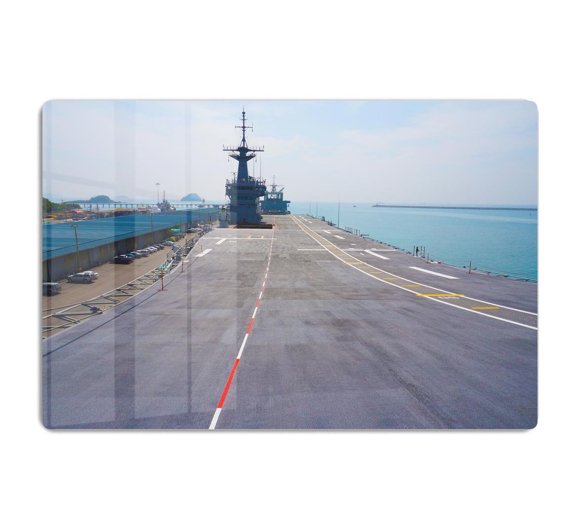 Flight deck of an aircraft carrier HD Metal Print