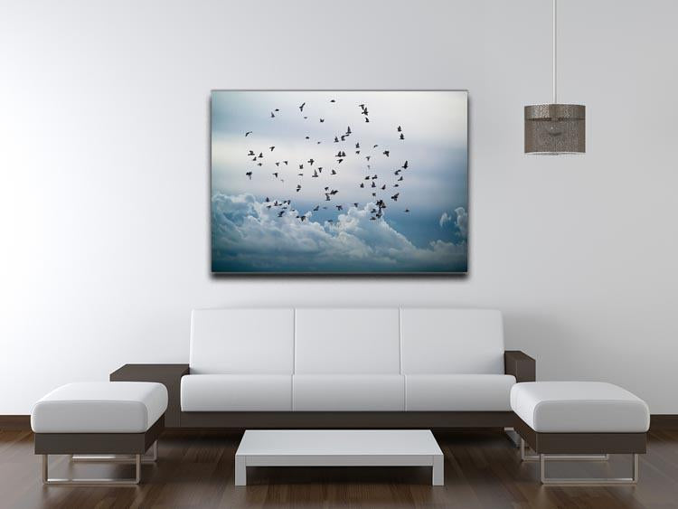 Flock of birds flying in the sky Canvas Print or Poster - Canvas Art Rocks - 4