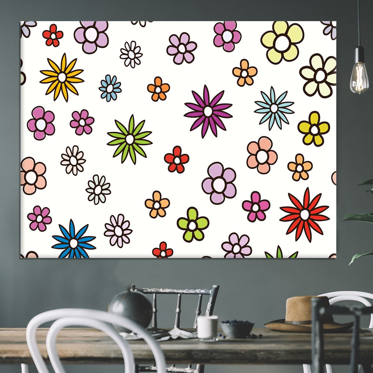 Floral Repeat Canvas Print or Poster