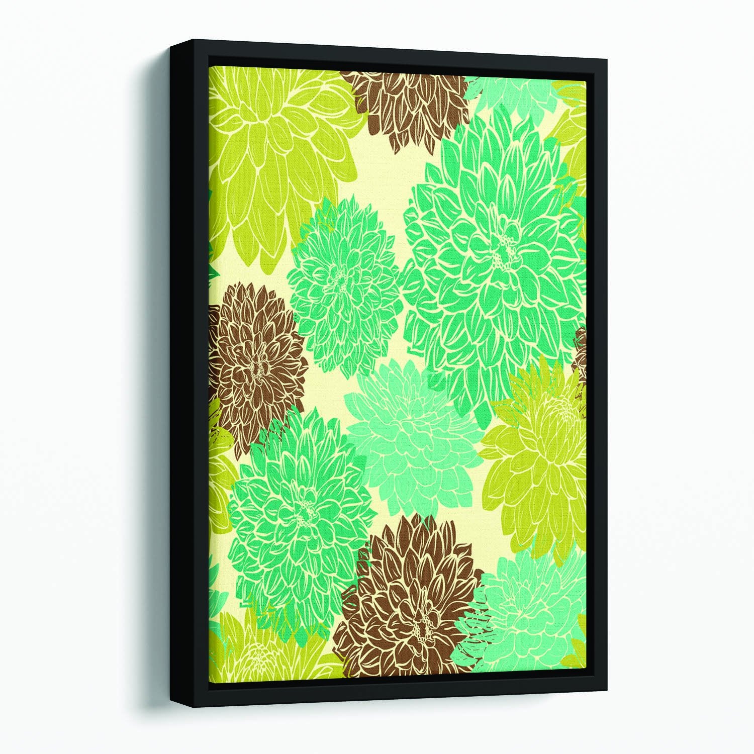 Floral seamless pattern Floating Framed Canvas