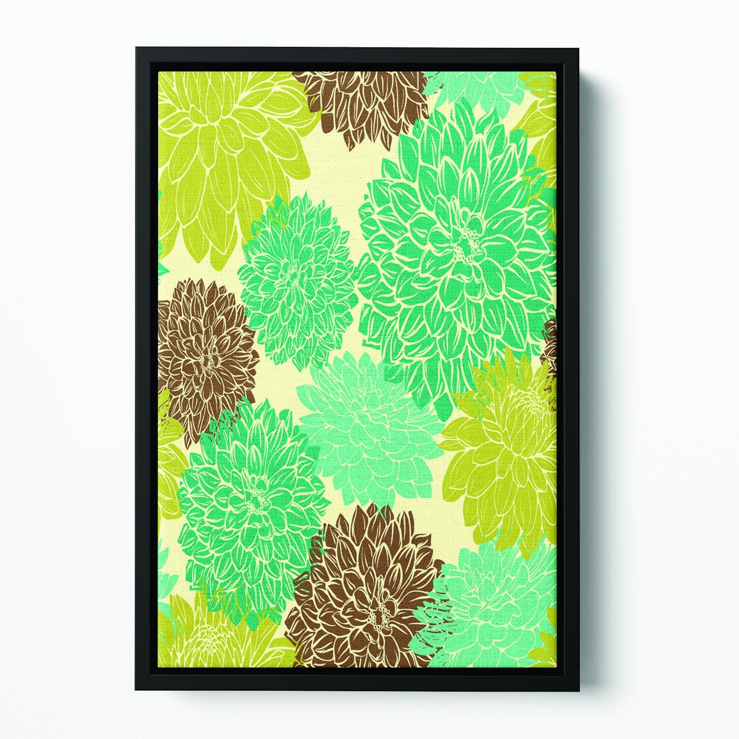Floral seamless pattern Floating Framed Canvas