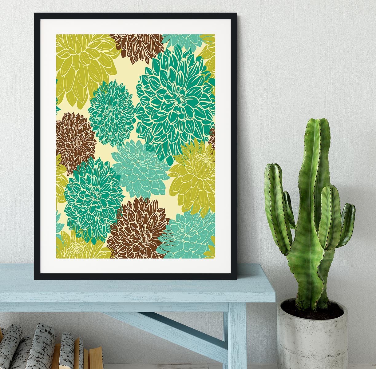 Floral seamless pattern Framed Print - Canvas Art Rocks - 1