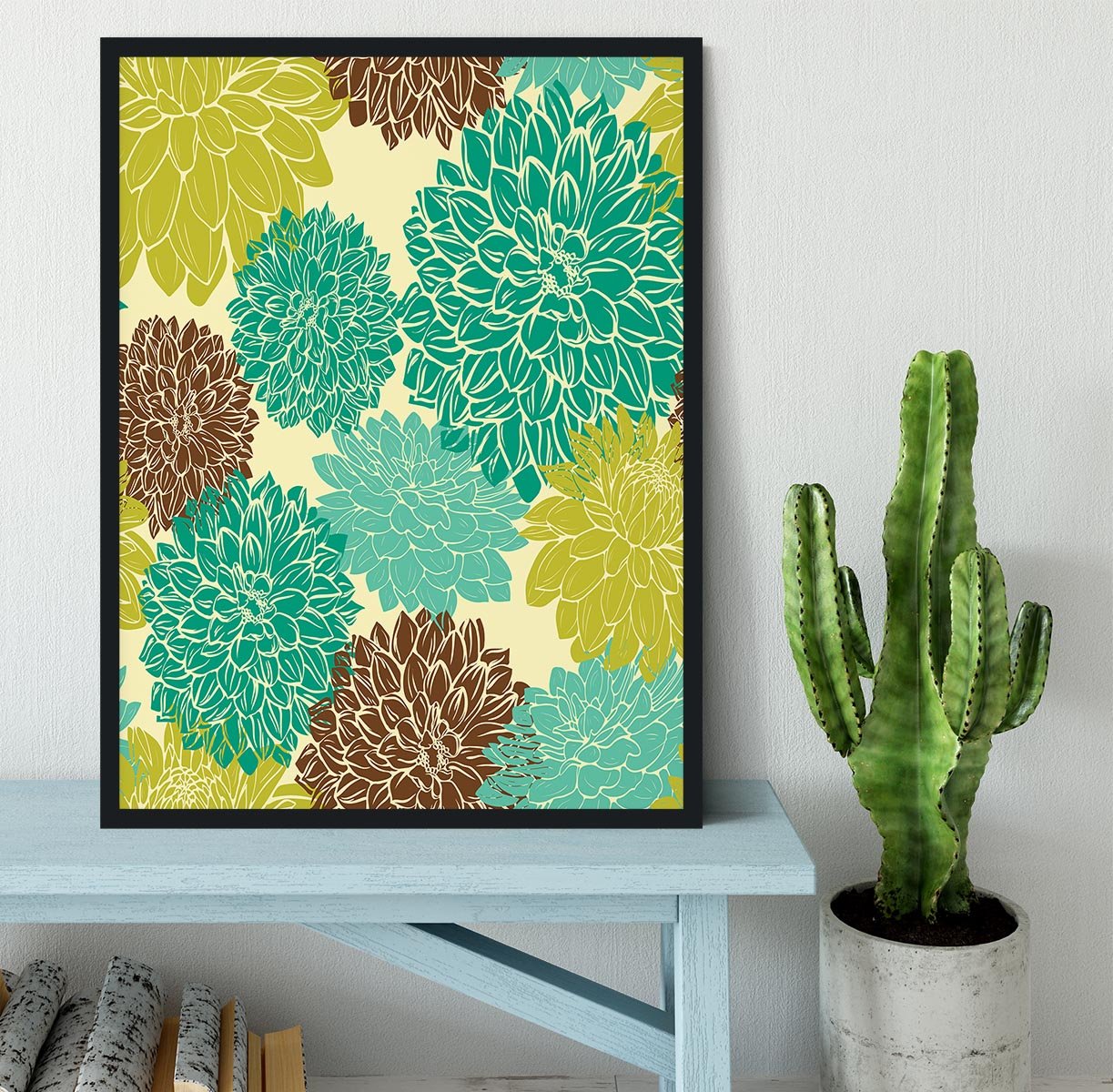 Floral seamless pattern Framed Print - Canvas Art Rocks - 2
