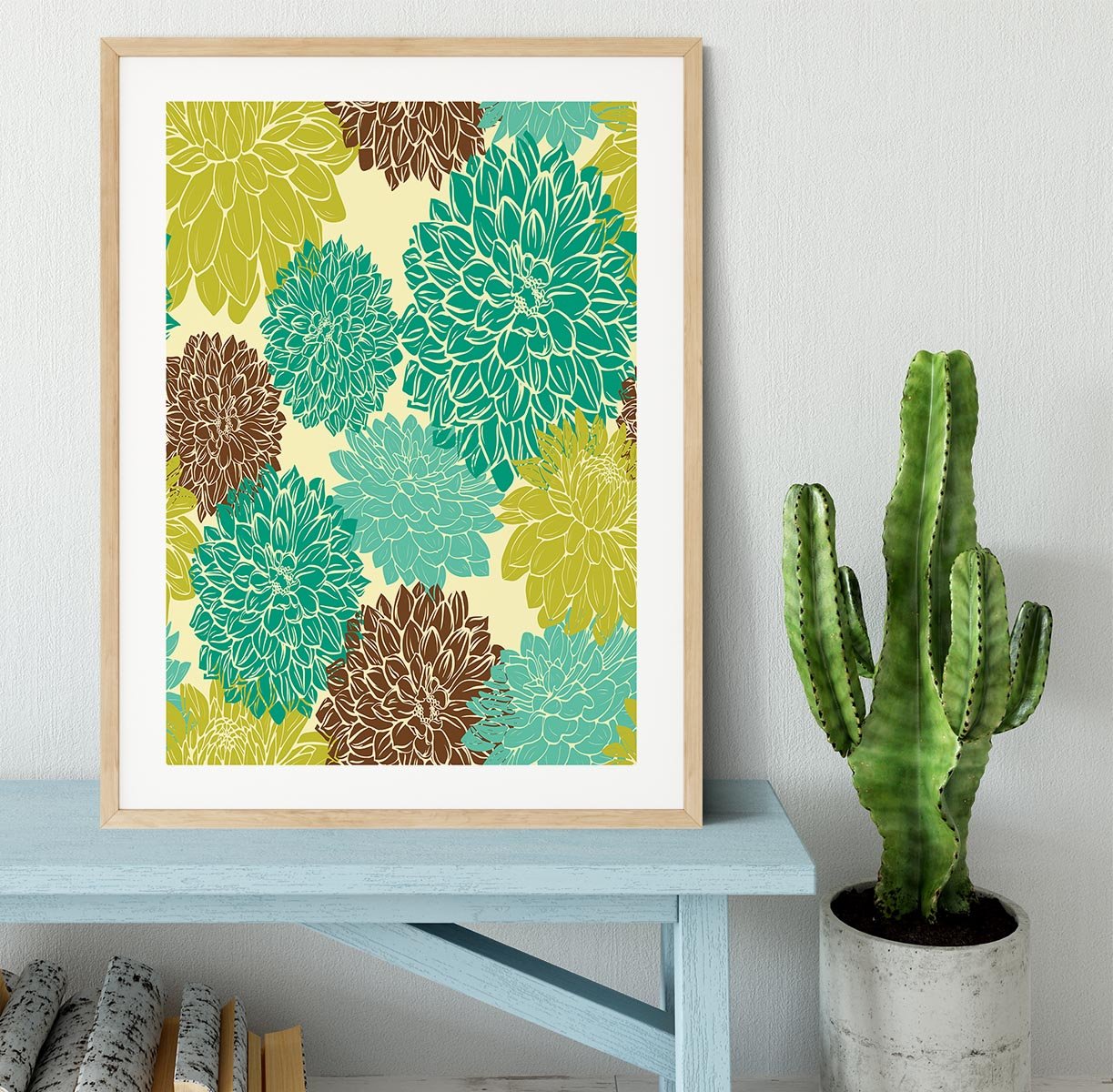 Floral seamless pattern Framed Print - Canvas Art Rocks - 3