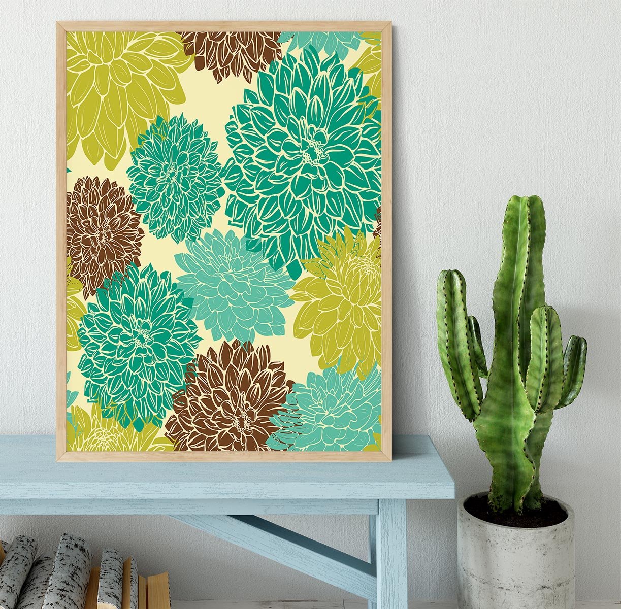 Floral seamless pattern Framed Print - Canvas Art Rocks - 4