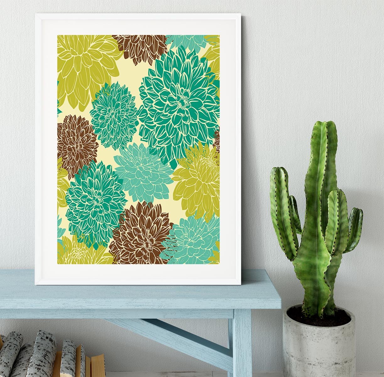 Floral seamless pattern Framed Print - Canvas Art Rocks - 5