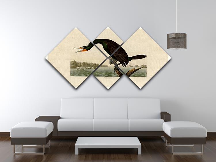 Florida Cormorant by Audubon 4 Square Multi Panel Canvas - Canvas Art Rocks - 3