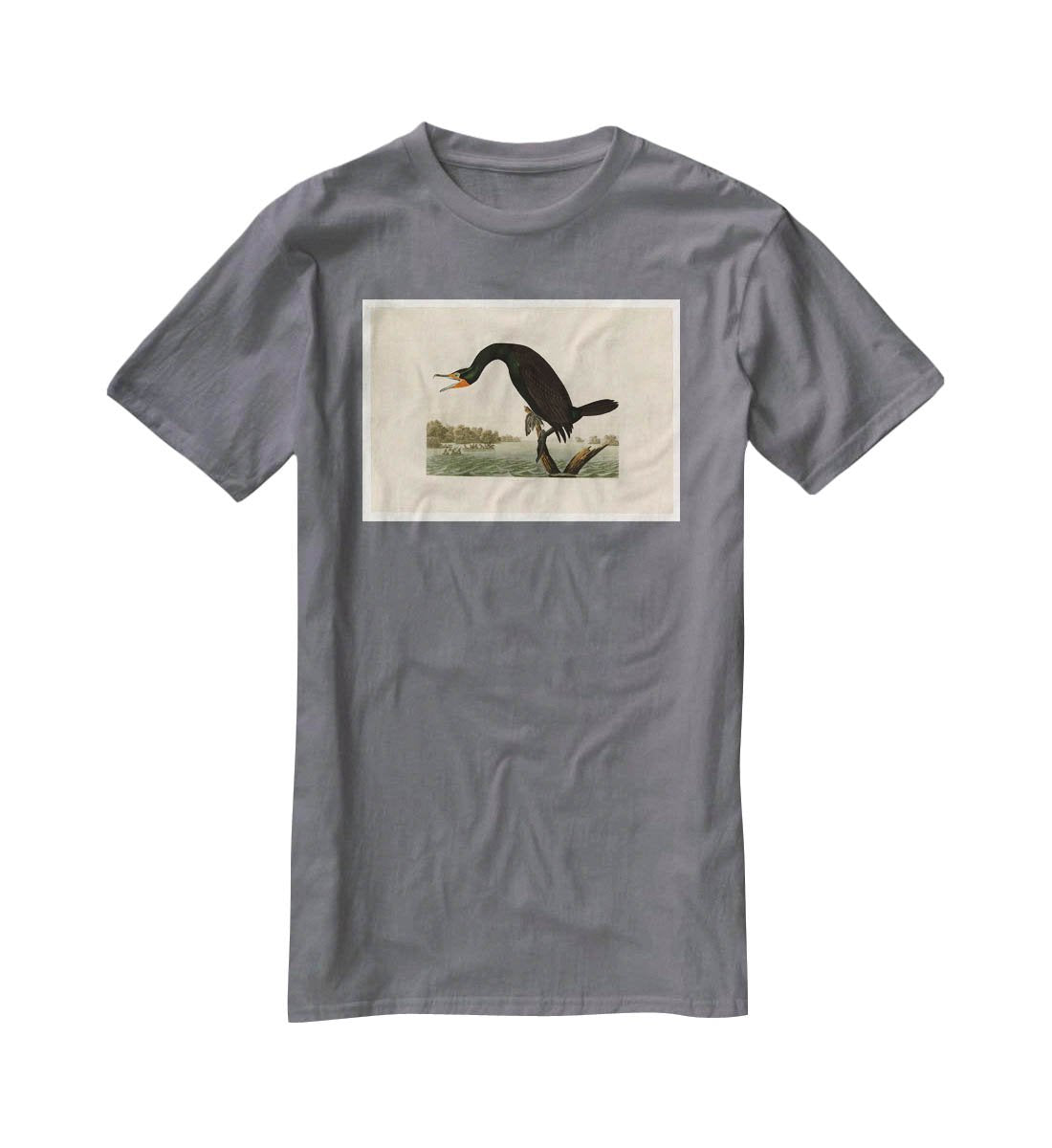Florida Cormorant by Audubon T-Shirt - Canvas Art Rocks - 3