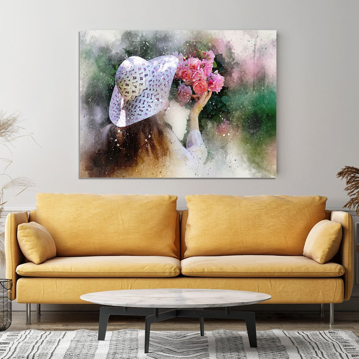 Flower Girl Painting Canvas Print or Poster