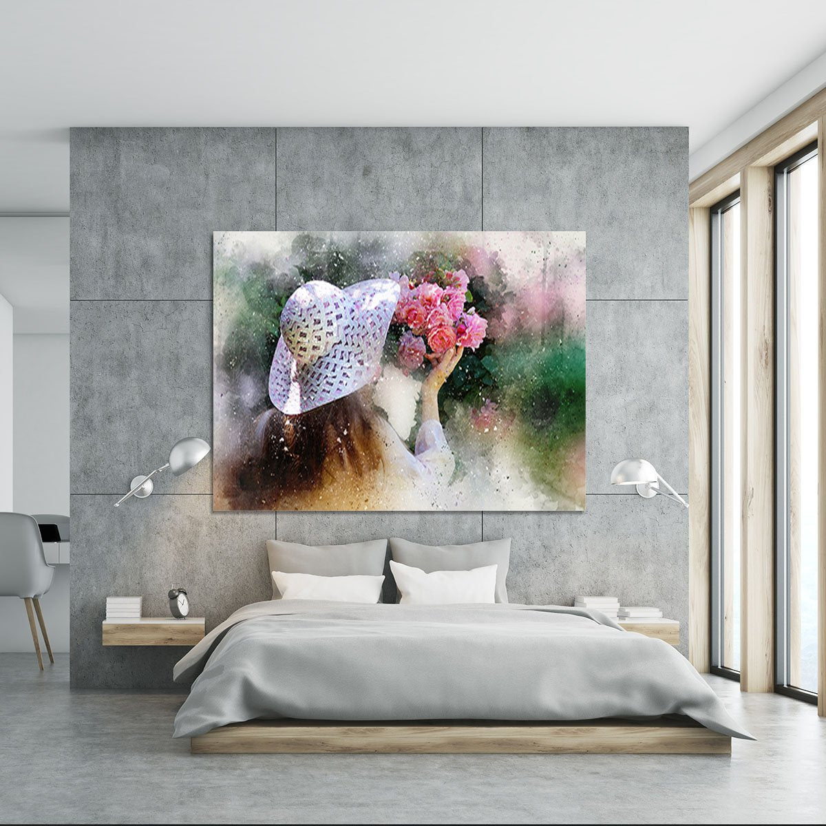 Flower Girl Painting Canvas Print or Poster