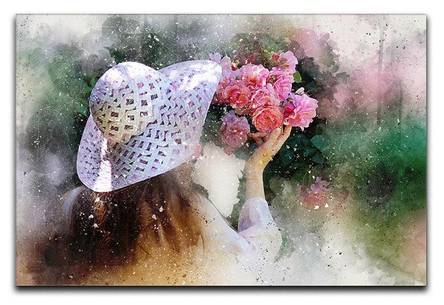 Flower Girl Painting Canvas Print or Poster  - Canvas Art Rocks - 1