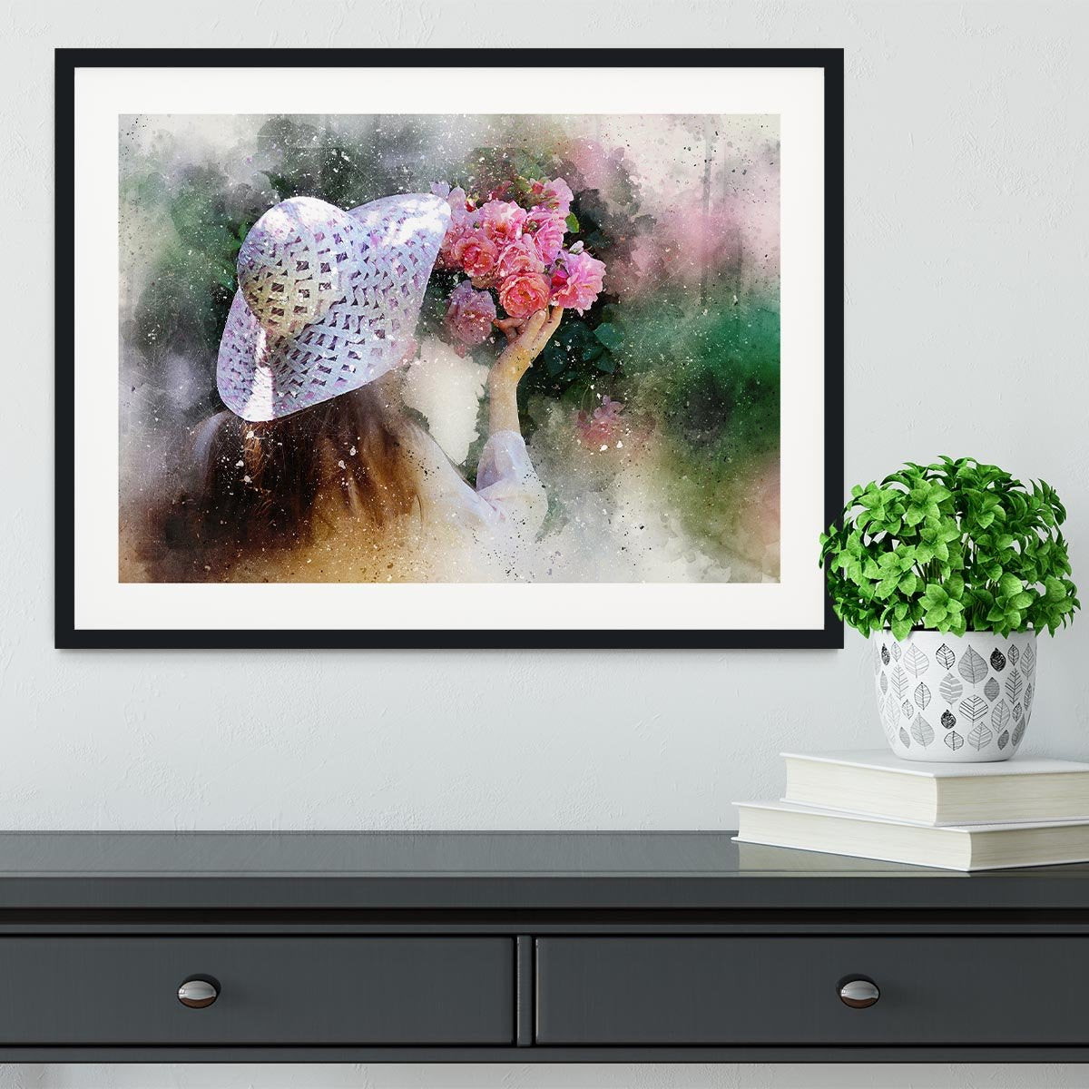 Flower Girl Painting Framed Print - Canvas Art Rocks - 1