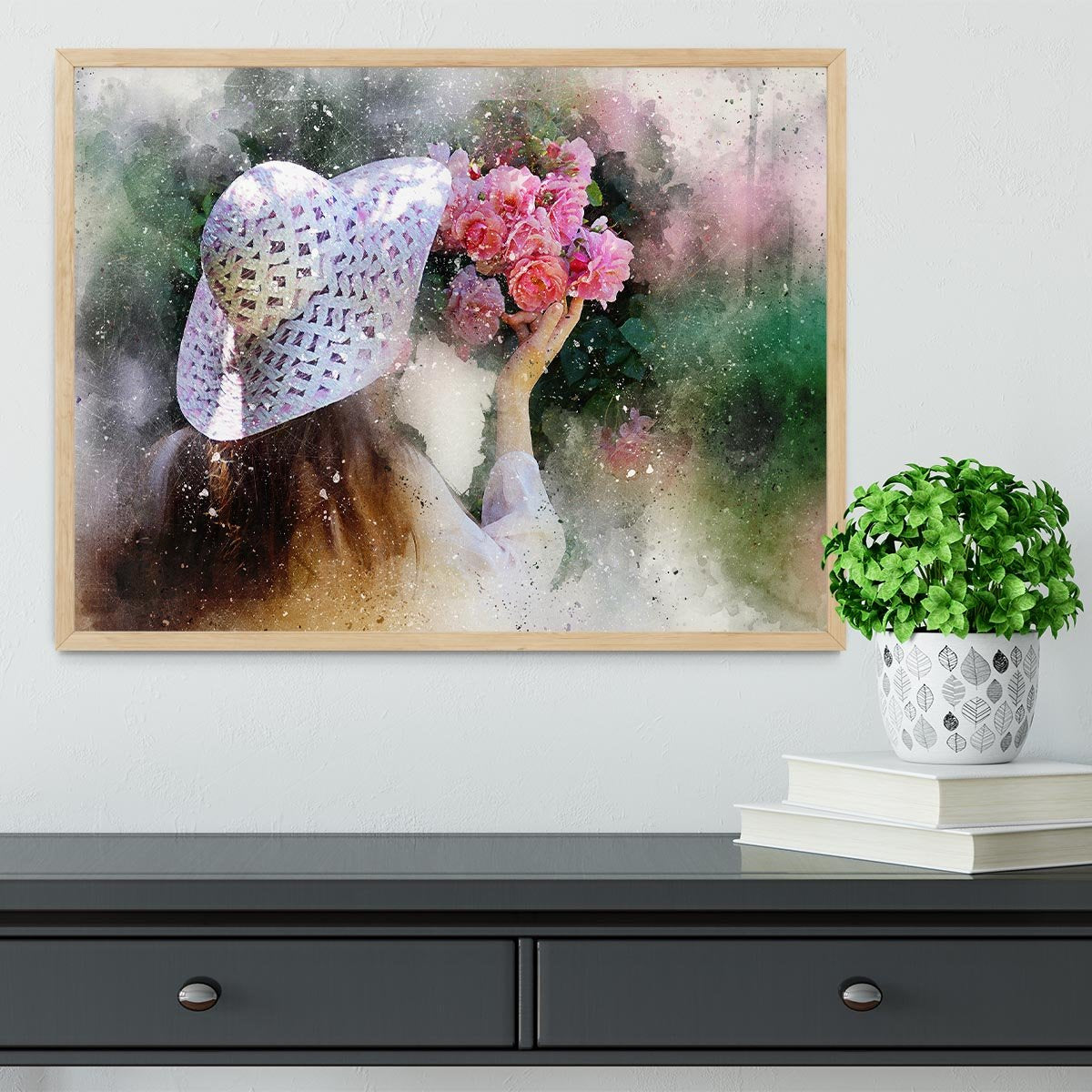 Flower Girl Painting Framed Print - Canvas Art Rocks - 4